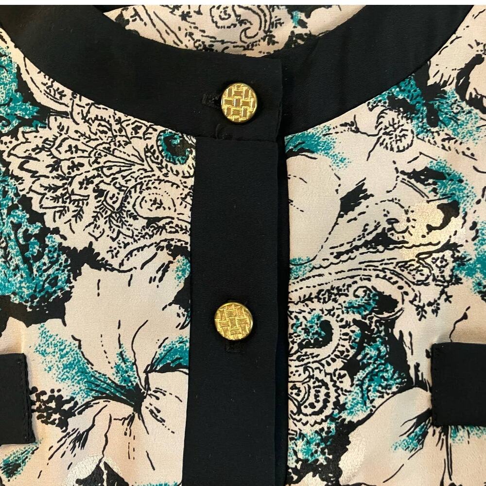 CB Collections Women's Button-Down Stretch Waist Floral Blouse | Size XL VTG - Picture 3 of 9
